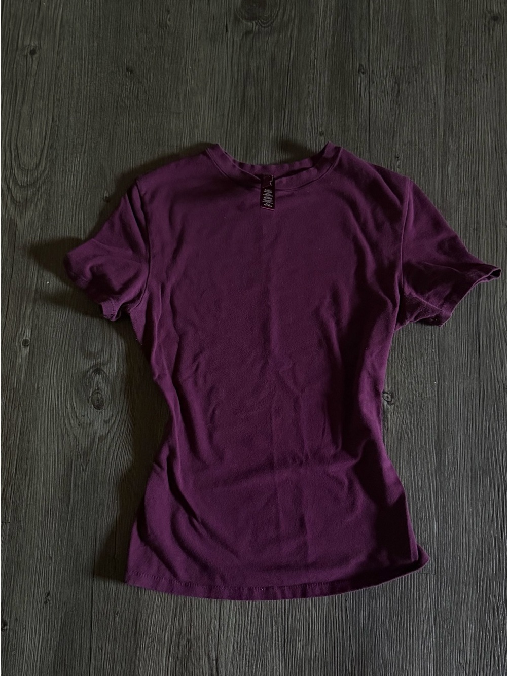 SKIMS Short Sleeve Ribbed Tee - Burgundy